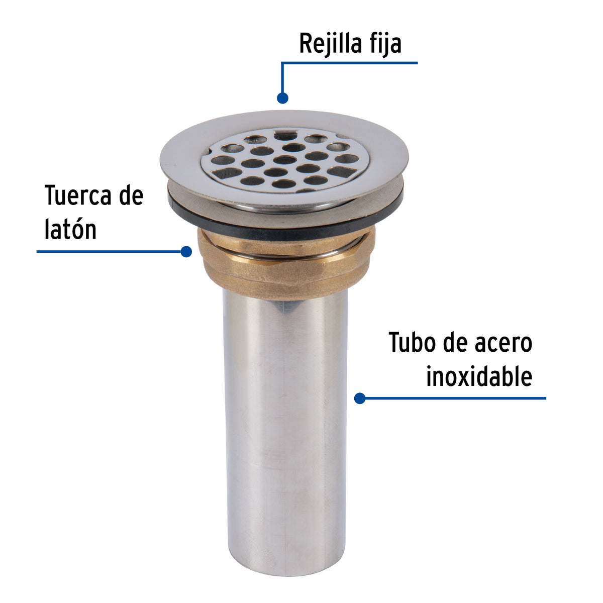 Contrarejilla 2-1/2" inox tipo bar FOSET