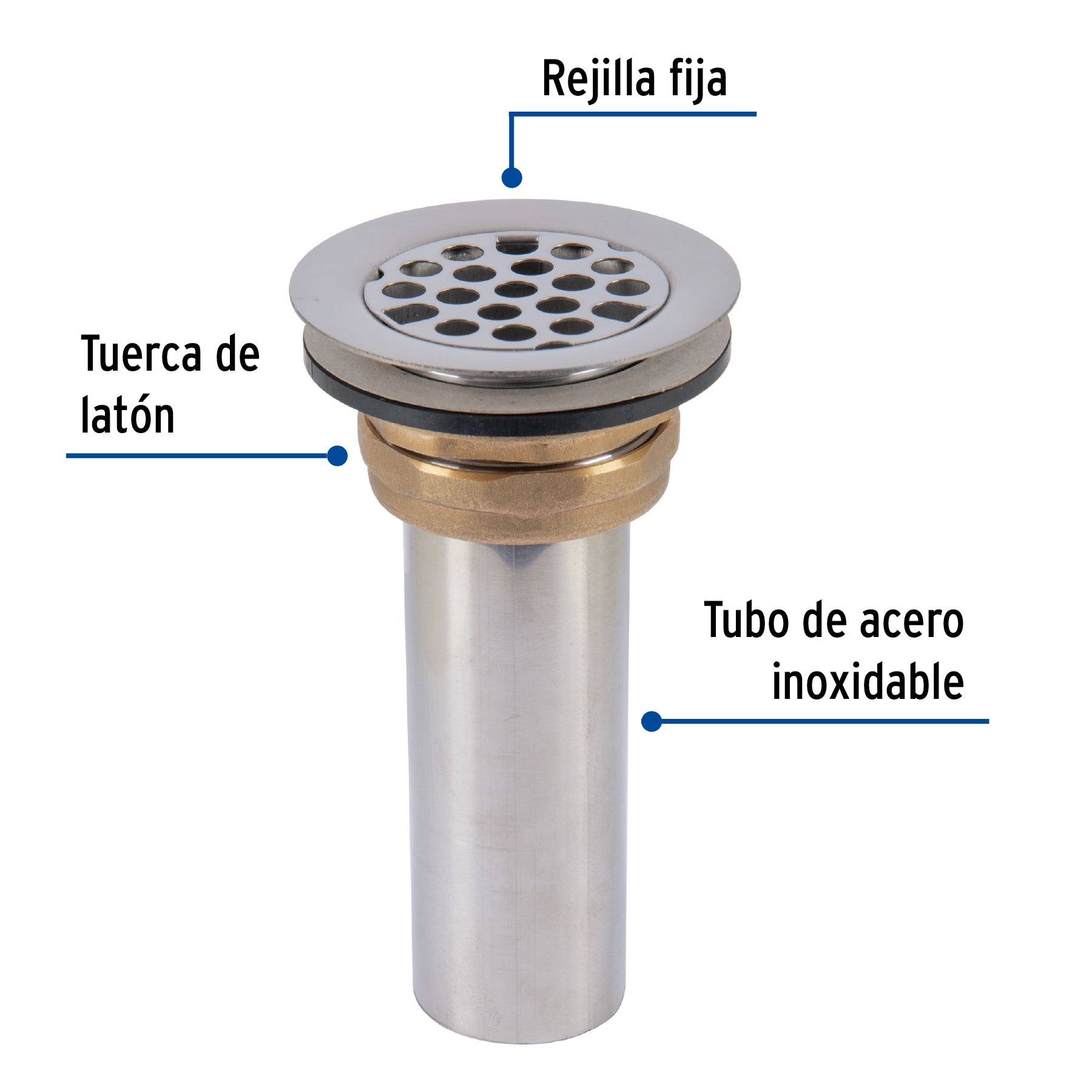 Contrarejilla 2-1/2" inox tipo bar FOSET