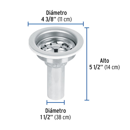 Contracanasta 3-1/2" inox tubo inox FOSET