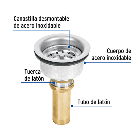 Contracanasta 3-1/2" inox instalafacil cpo profundo FOSET
