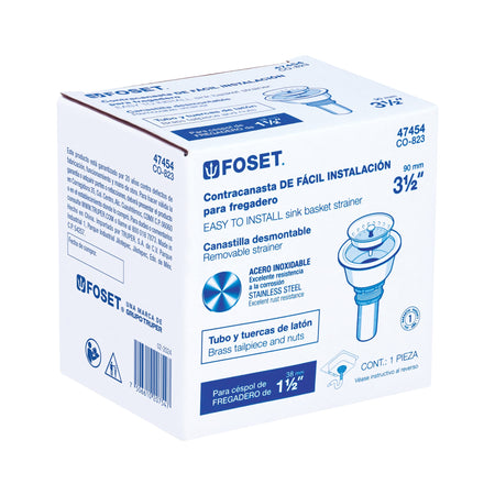 Contracanasta 3-1/2" inox instalafacil cpo profundo FOSET
