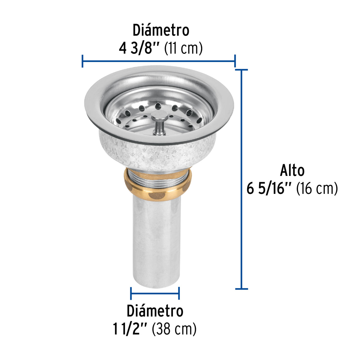 Contracanasta 3-1/2" inox instalafacil tubo inox FOSET