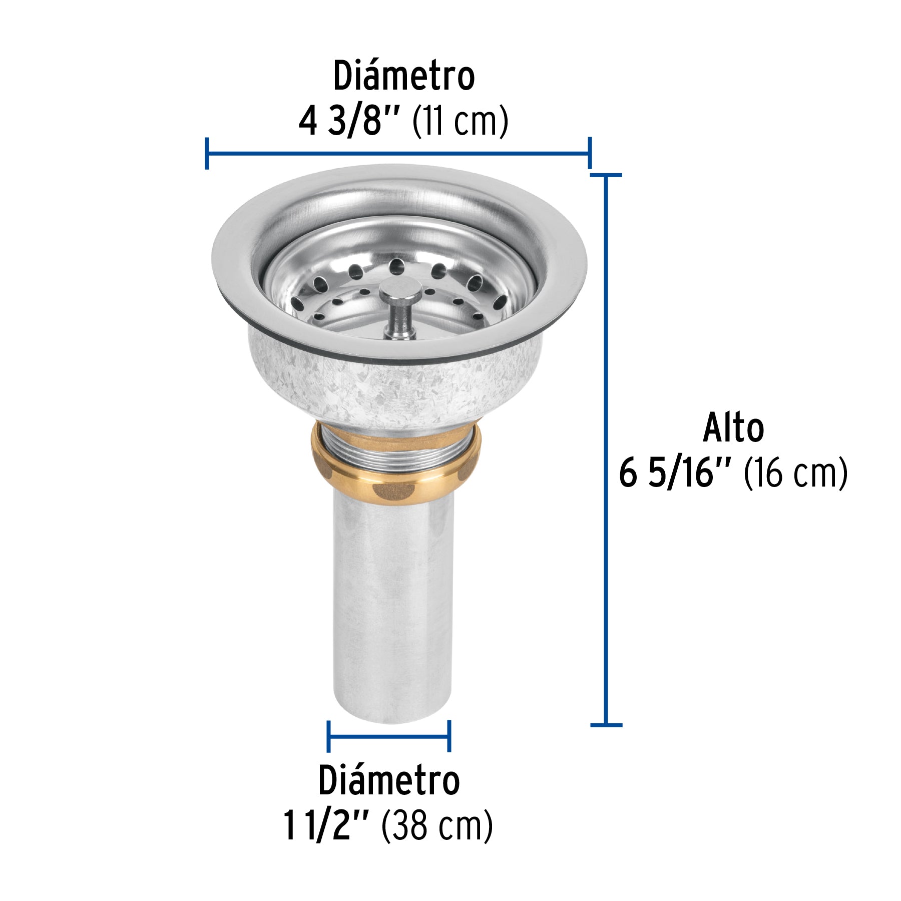 Contracanasta 3-1/2" inox instalafacil tubo inox FOSET