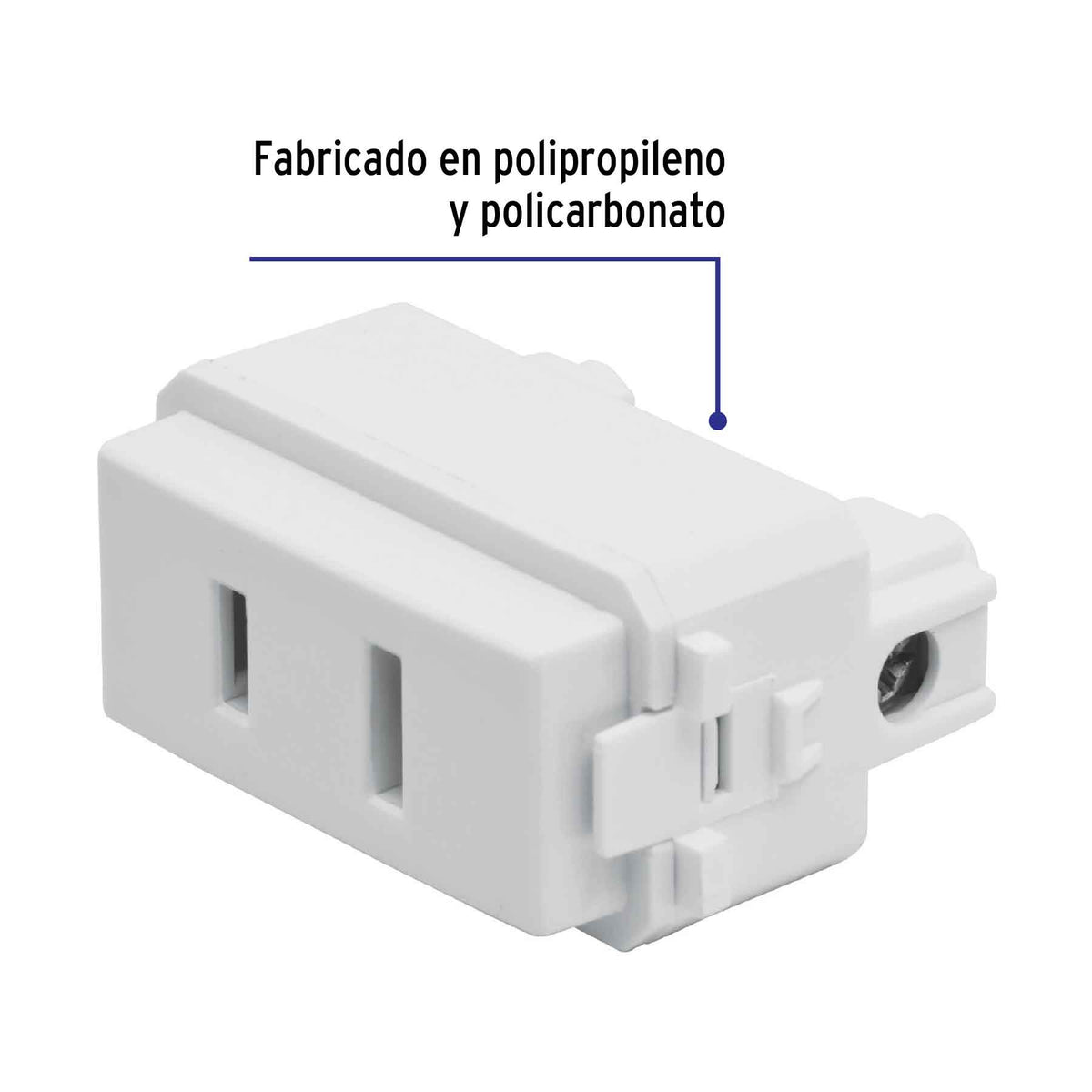 Contacto sencillo, 2polos, sin tierra, línea Italiana,blanco