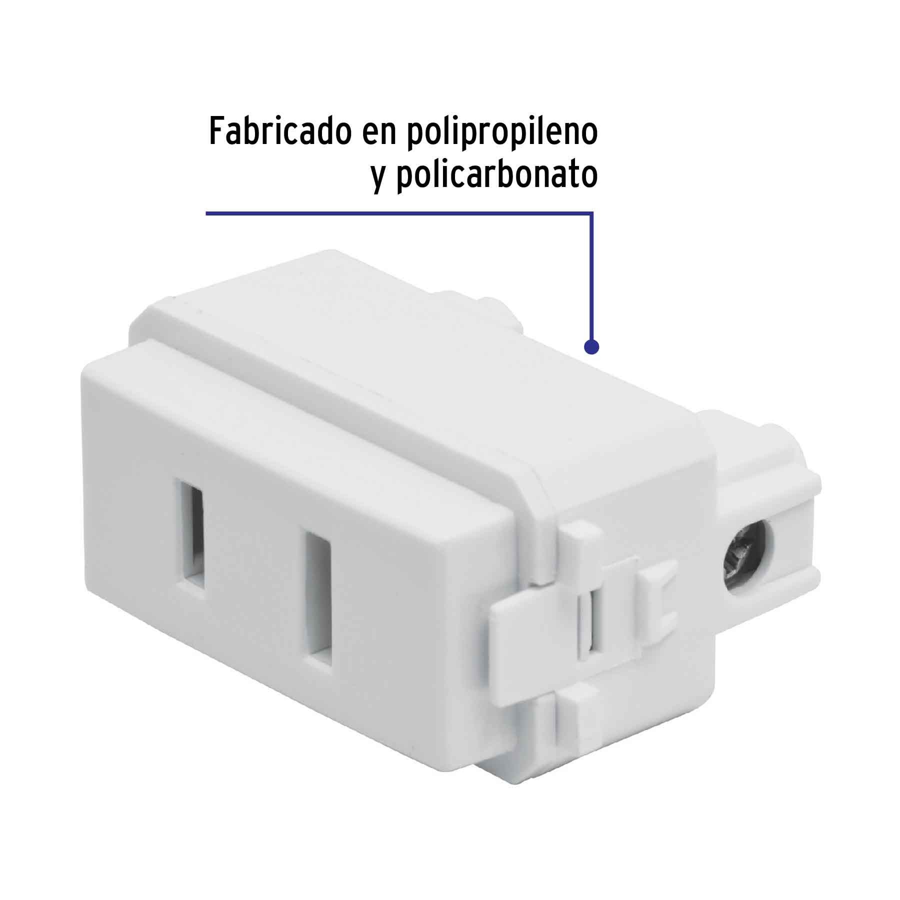 Contacto sencillo, 2polos, sin tierra, línea Italiana,blanco