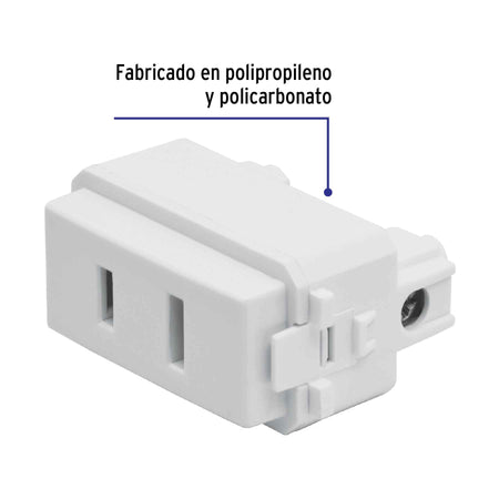 Contacto sencillo, 2polos, sin tierra, línea Italiana,blanco