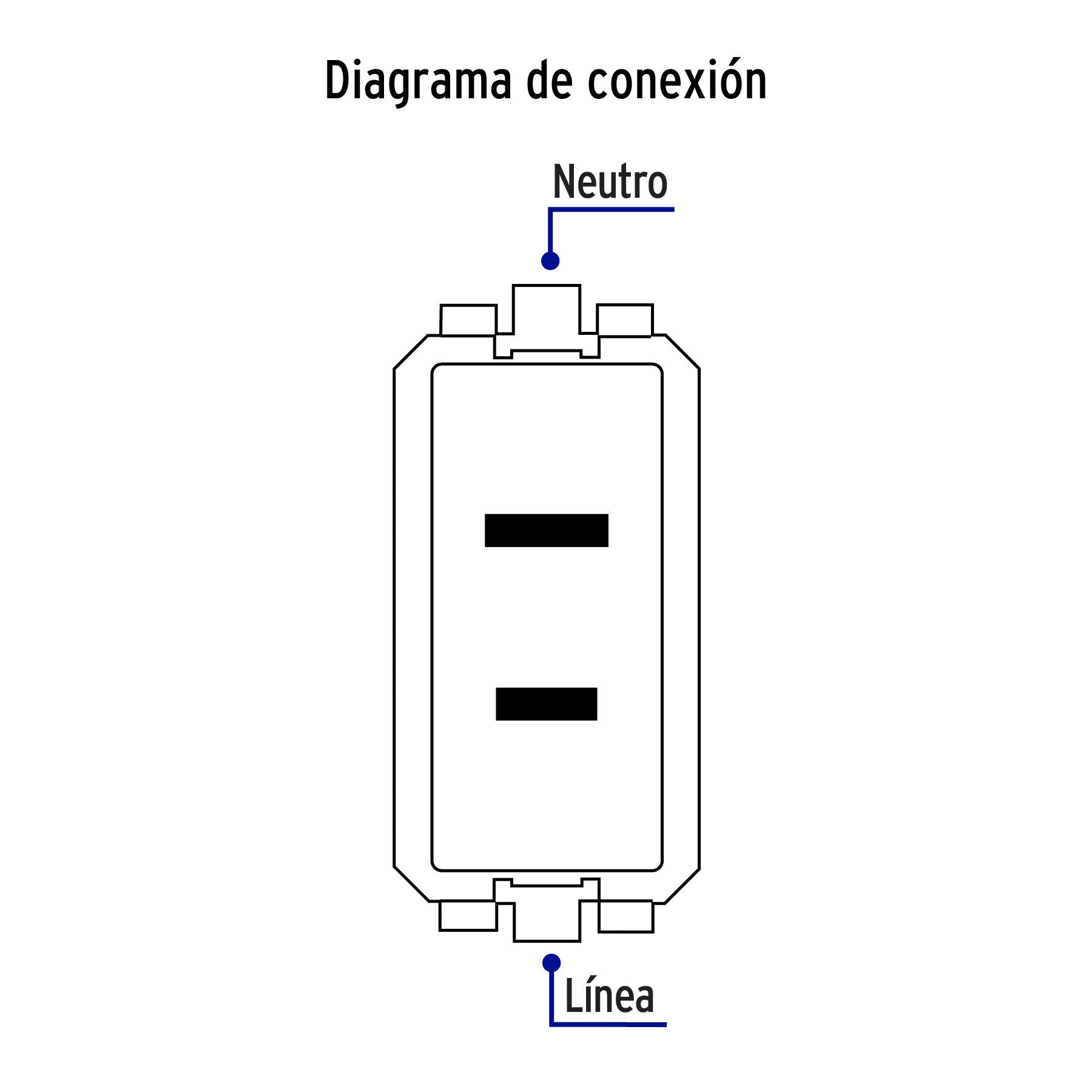 Contacto sencillo, 2polos, sin tierra, línea Italiana,blanco