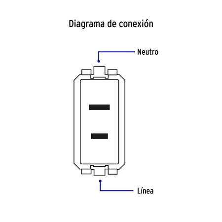 Contacto sencillo, 2polos, sin tierra, negro, Línea Italiana
