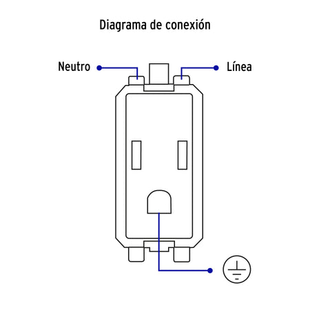 Contacto 2 polos + tierra, marfil, línea Volteck Basic