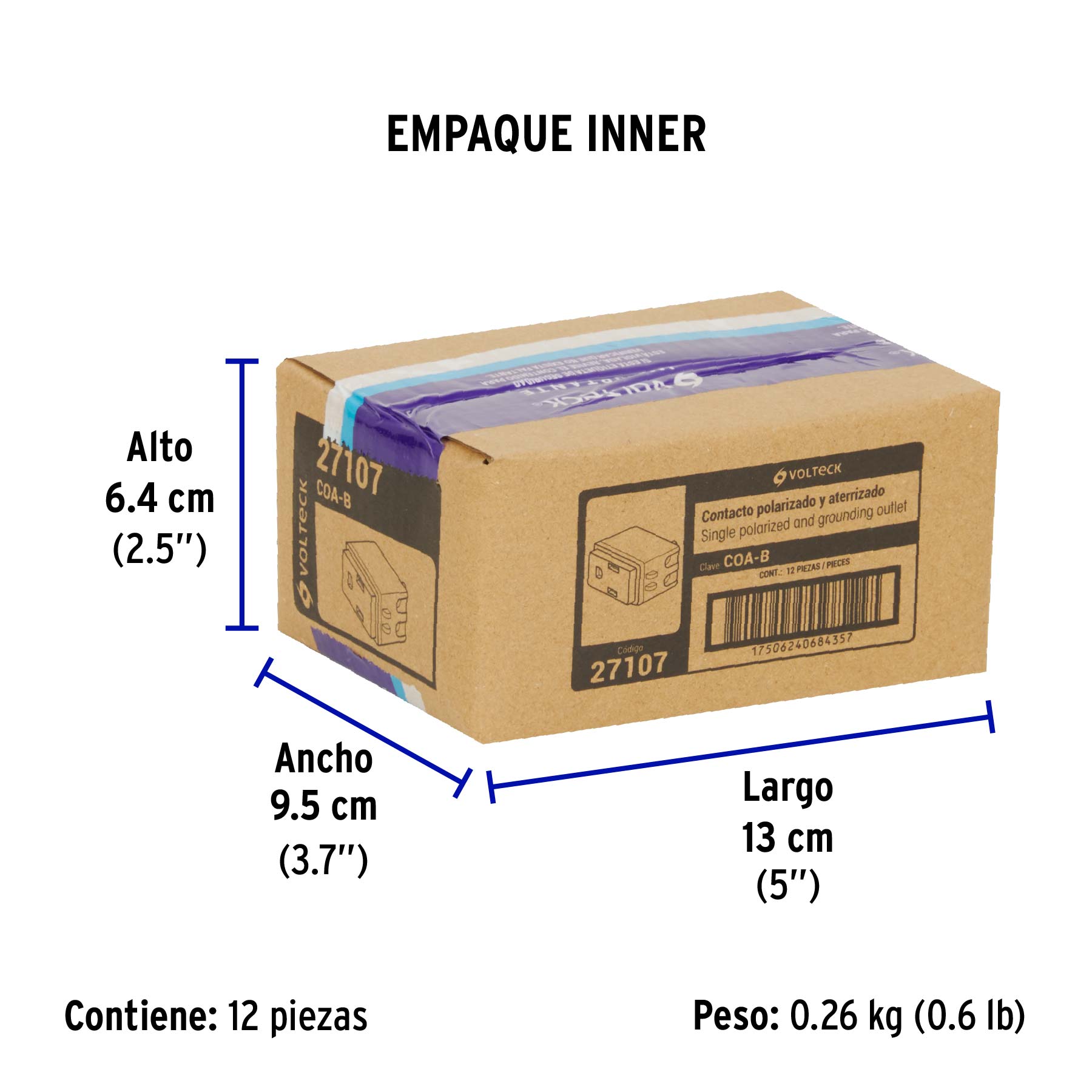 Contacto 2 polos + tierra, Volteck Basic