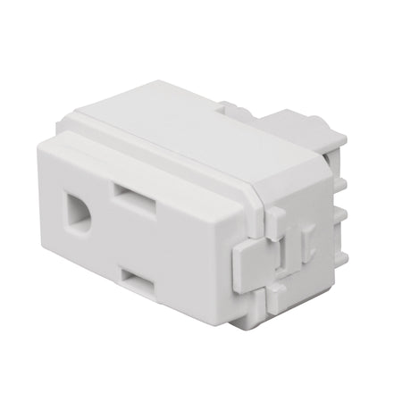 Contacto sencillo 2 polos + tierra linea Italiana blanco