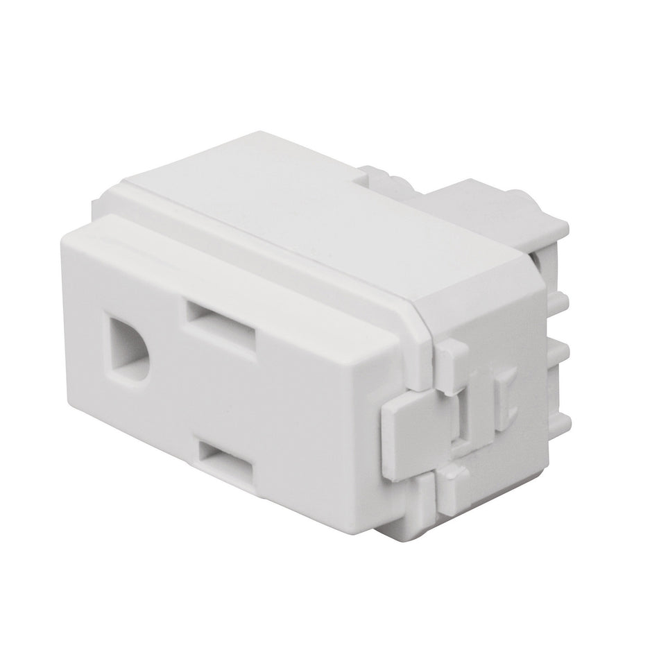 Contacto sencillo 2 polos + tierra linea Italiana blanco