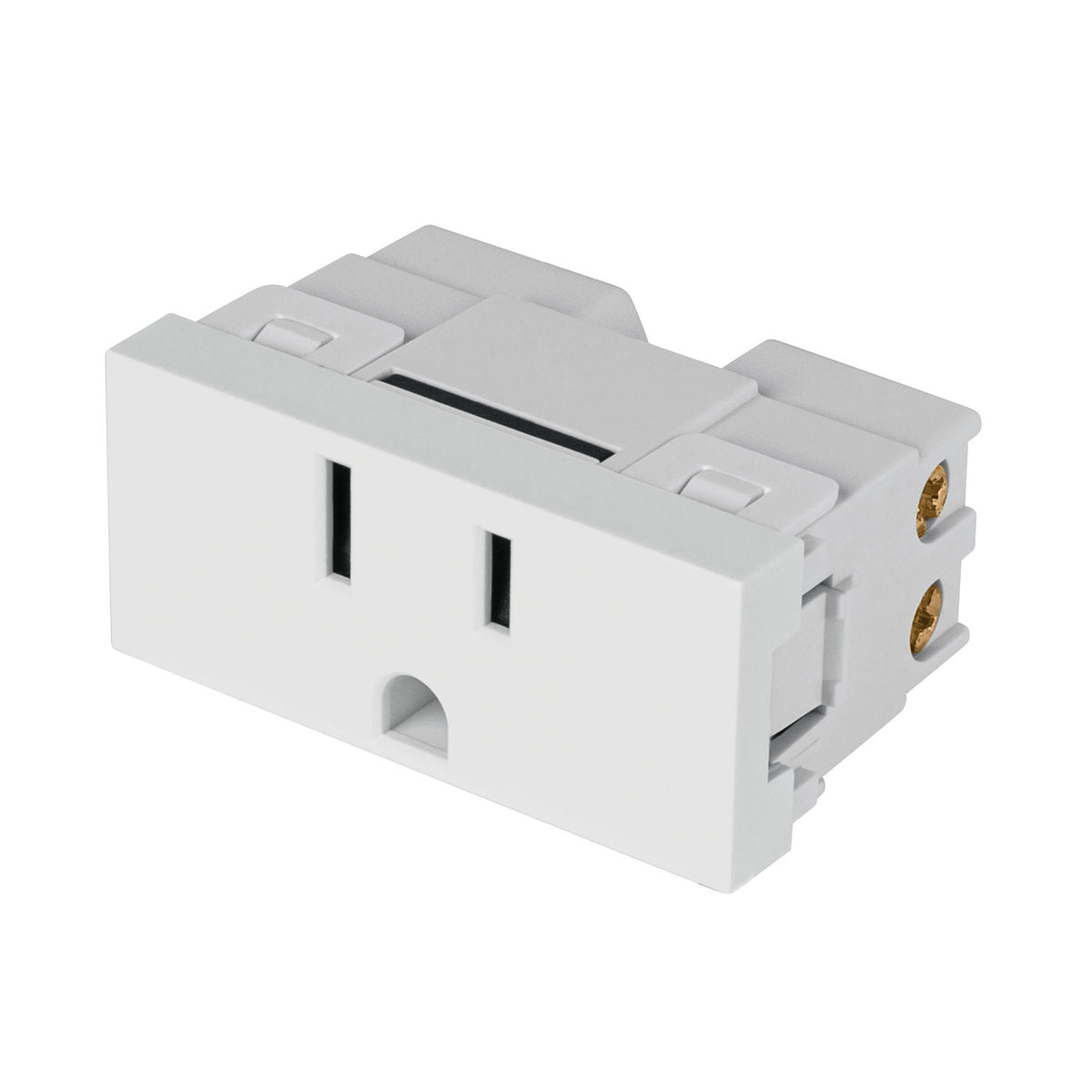 Contacto aterrizado blanco de 1 modulo linea Lisboa