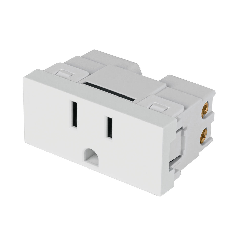 Contacto aterrizado blanco de 1 modulo linea Lisboa