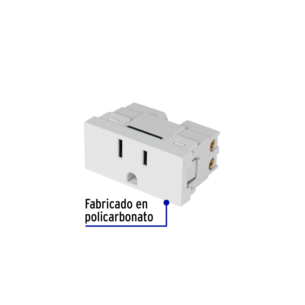 Contacto aterrizado blanco de 1 modulo linea Lisboa