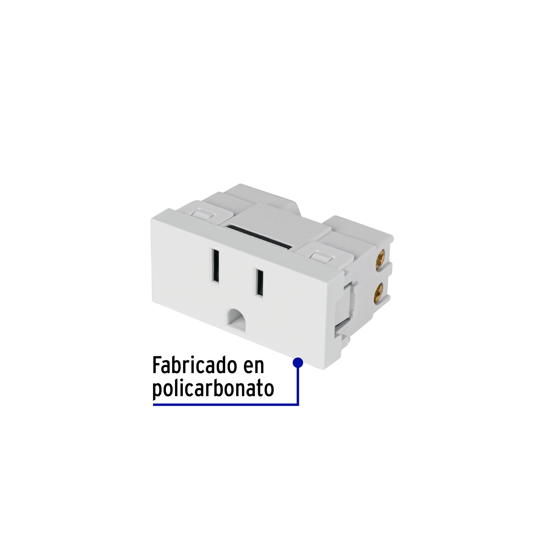 Contacto aterrizado blanco de 1 modulo linea Lisboa