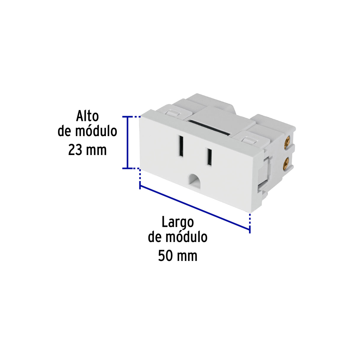 Contacto aterrizado blanco de 1 modulo linea Lisboa