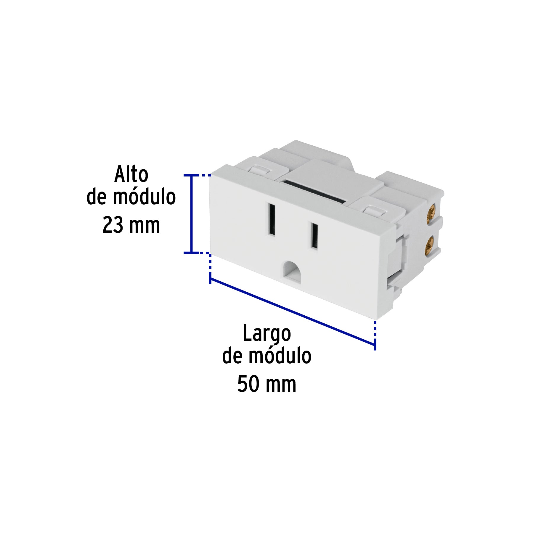 Contacto aterrizado blanco de 1 modulo linea Lisboa