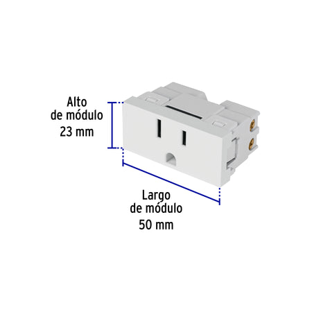 Contacto aterrizado blanco de 1 modulo linea Lisboa