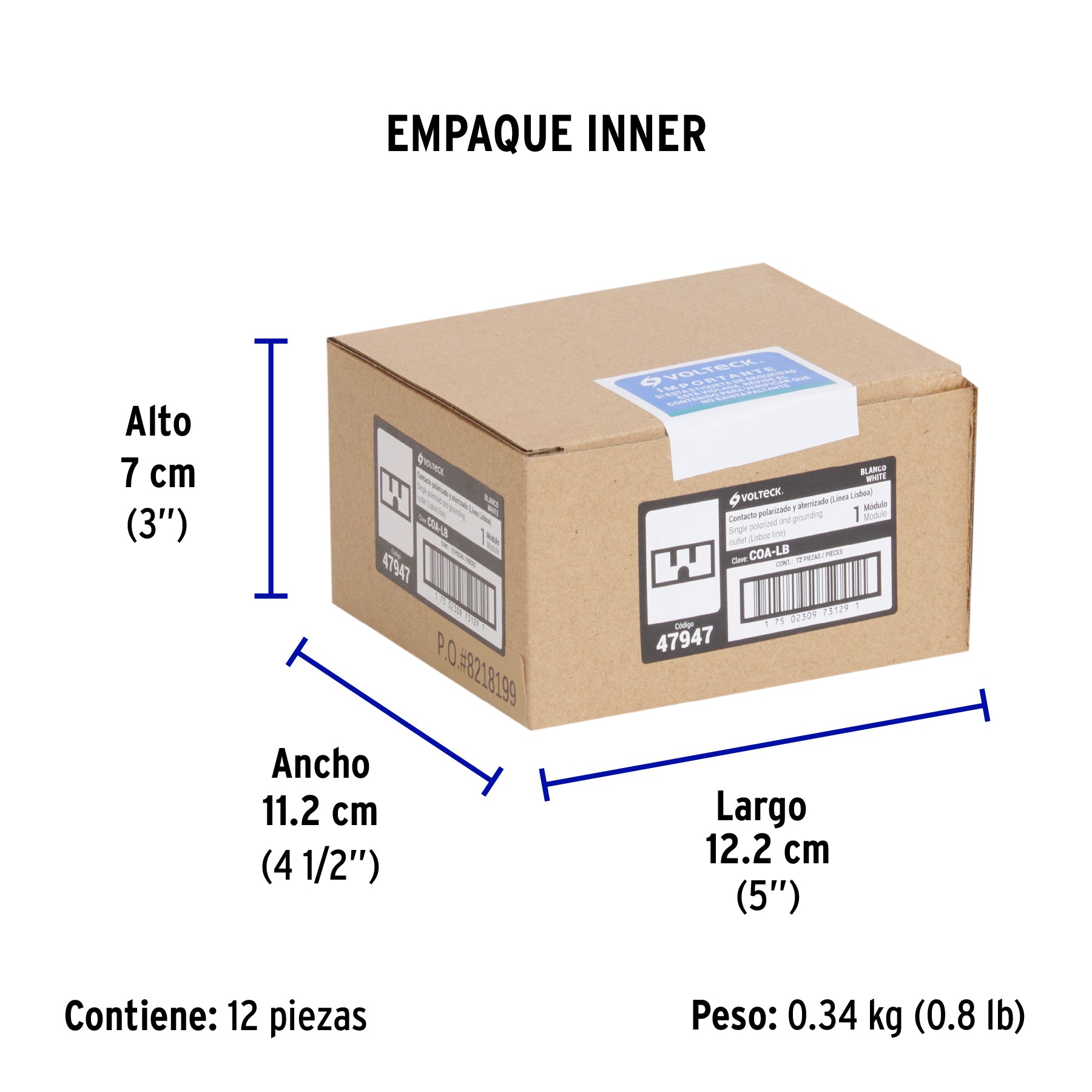 Contacto aterrizado blanco de 1 modulo linea Lisboa