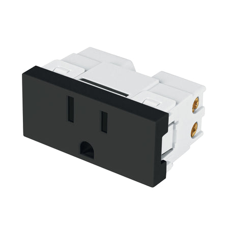 Contacto aterrizado negro de 1 modulo linea Lisboa Volteck