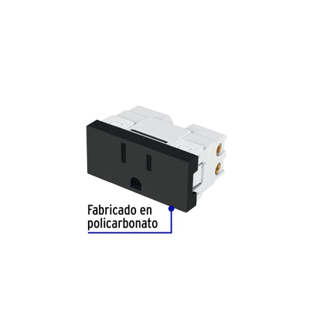 Contacto aterrizado negro de 1 modulo linea Lisboa Volteck