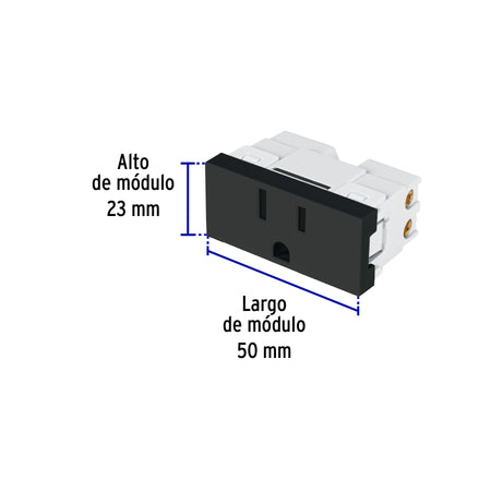 Contacto aterrizado negro de 1 modulo linea Lisboa Volteck