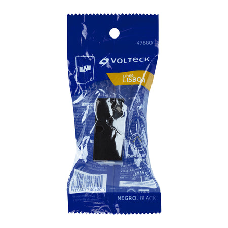Contacto aterrizado negro de 1 modulo linea Lisboa Volteck