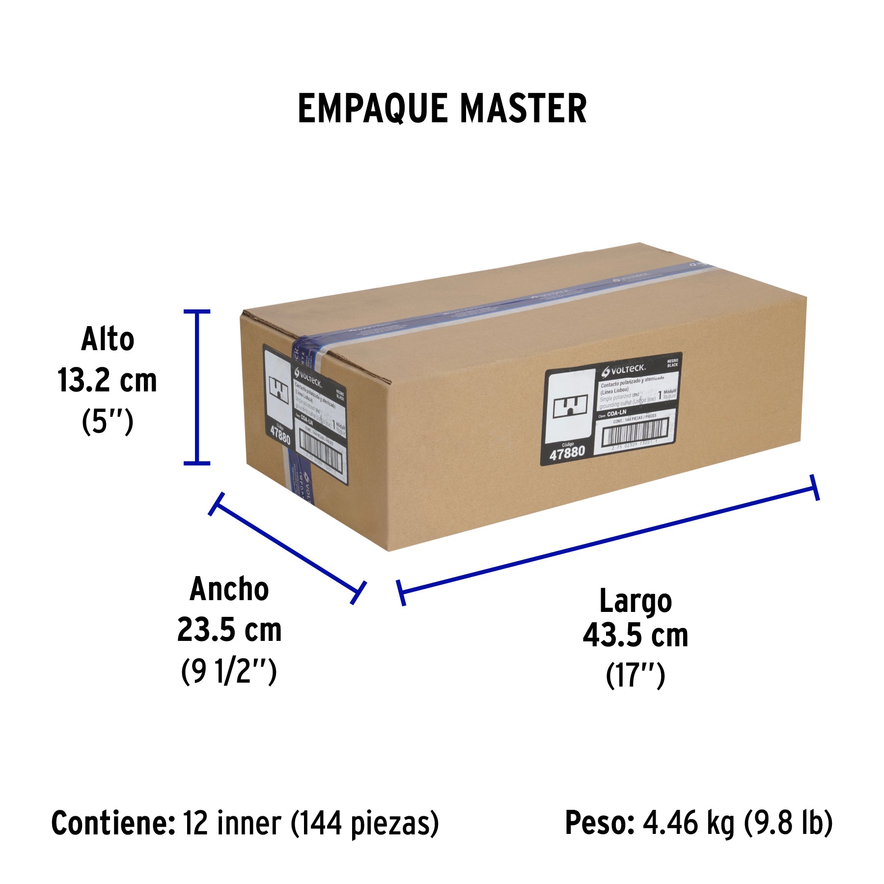 Contacto aterrizado negro de 1 modulo linea Lisboa Volteck
