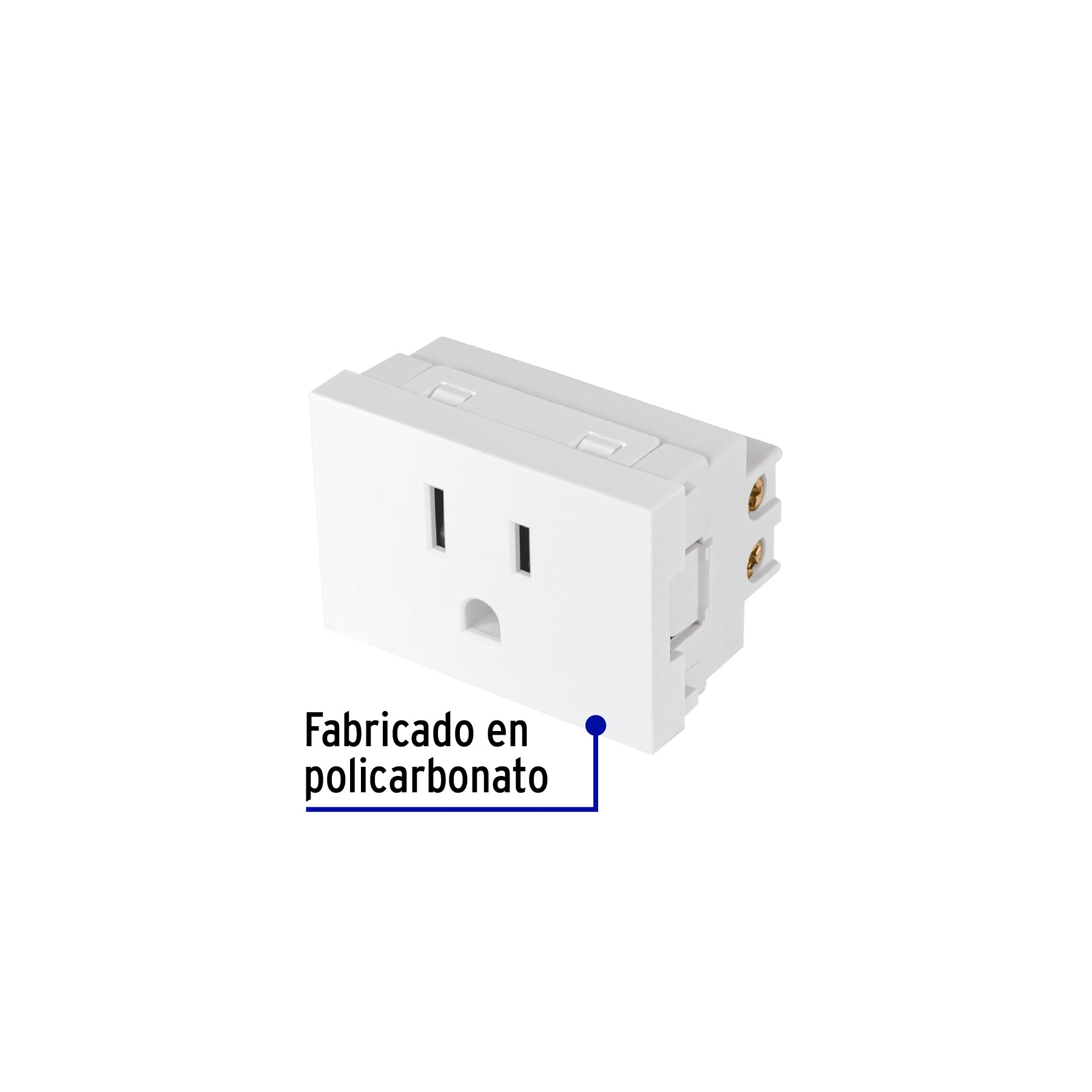Contacto aterrizado de 1.5 modulos linea Lisboa blanco