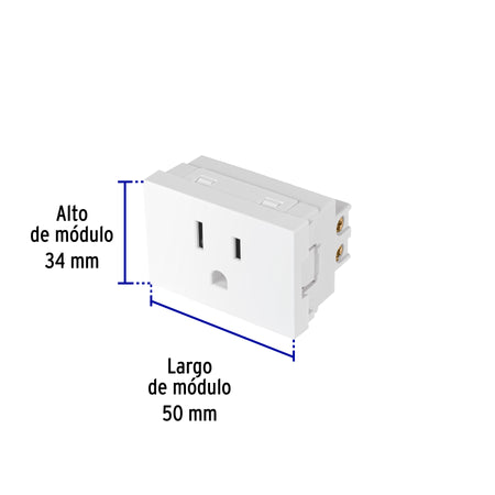 Contacto aterrizado de 1.5 modulos linea Lisboa blanco