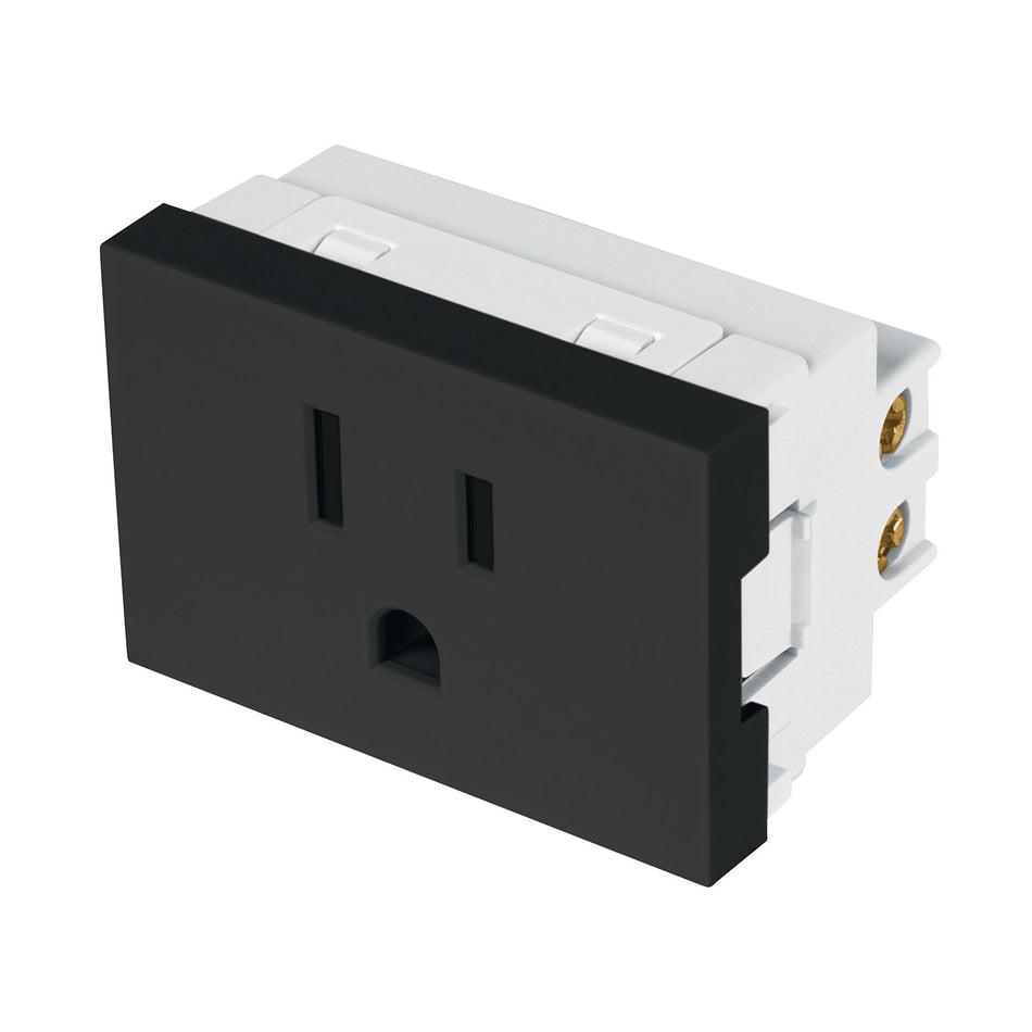 Contacto aterrizado de 1.5 modulos linea Lisboa negro