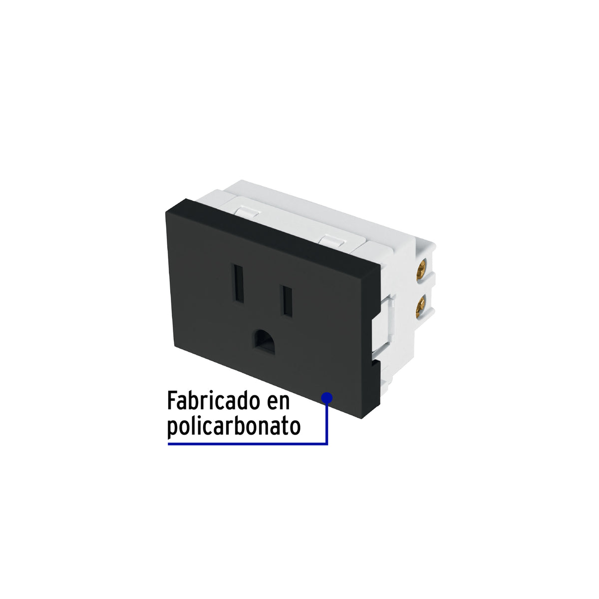 Contacto aterrizado de 1.5 modulos linea Lisboa negro