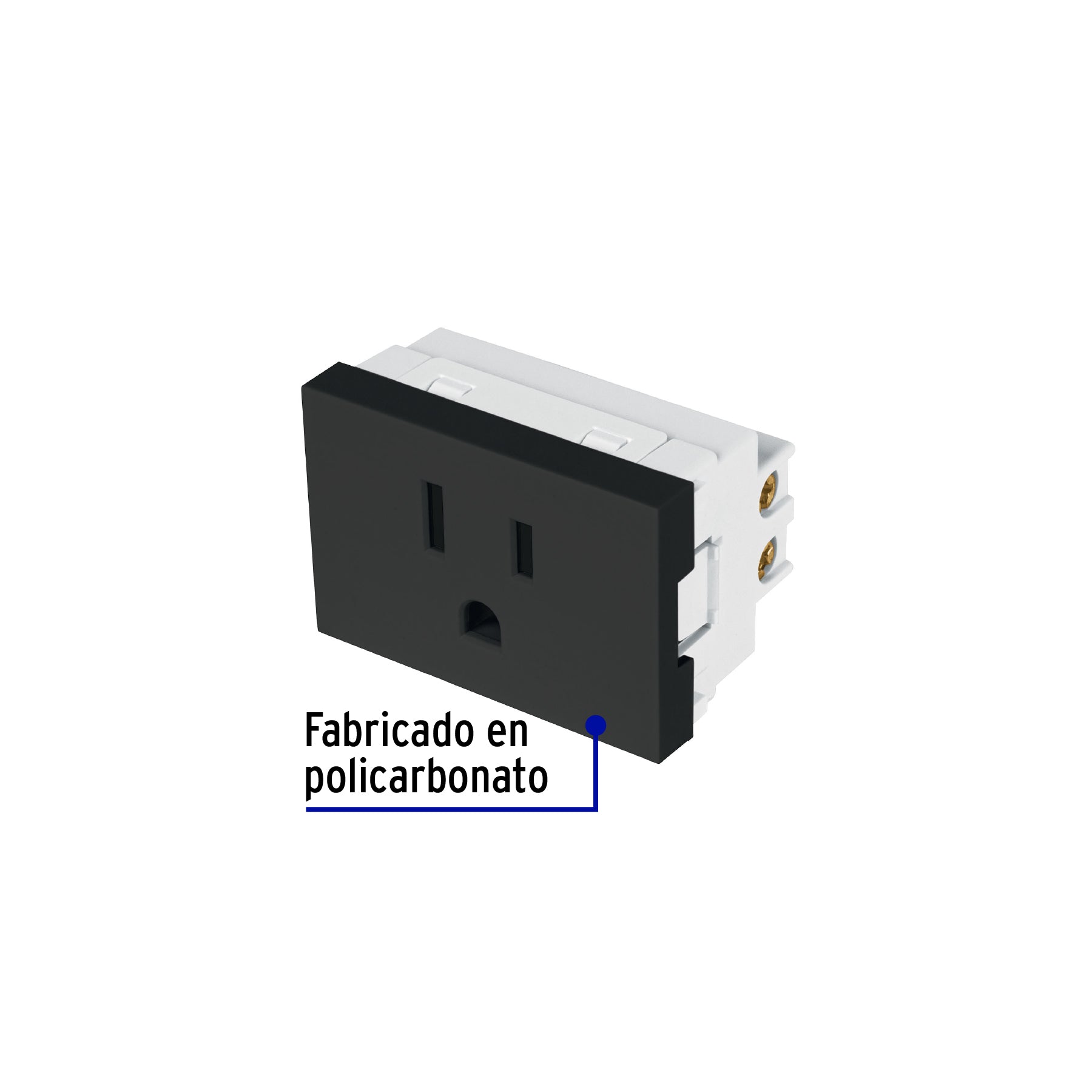 Contacto aterrizado de 1.5 modulos linea Lisboa negro