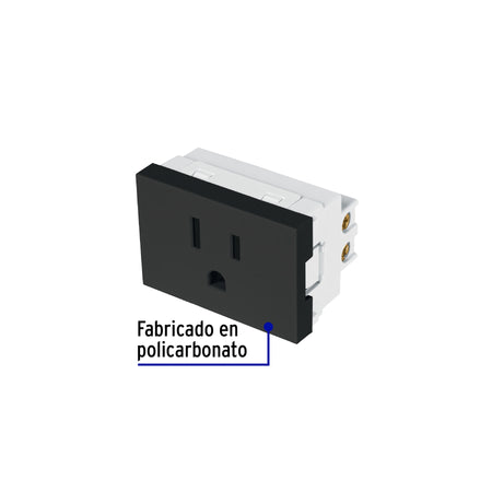 Contacto aterrizado de 1.5 modulos linea Lisboa negro