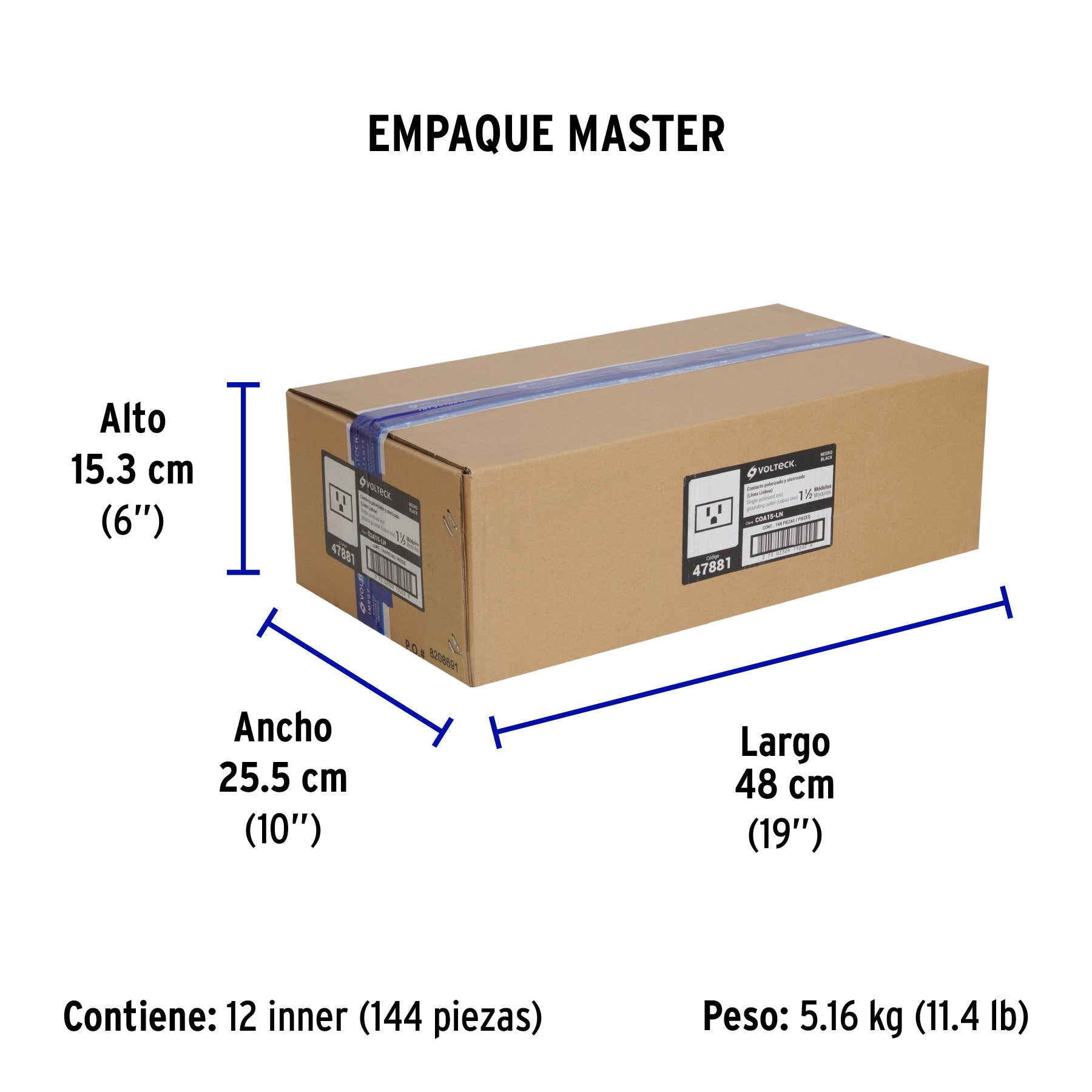 Contacto aterrizado de 1.5 modulos linea Lisboa negro