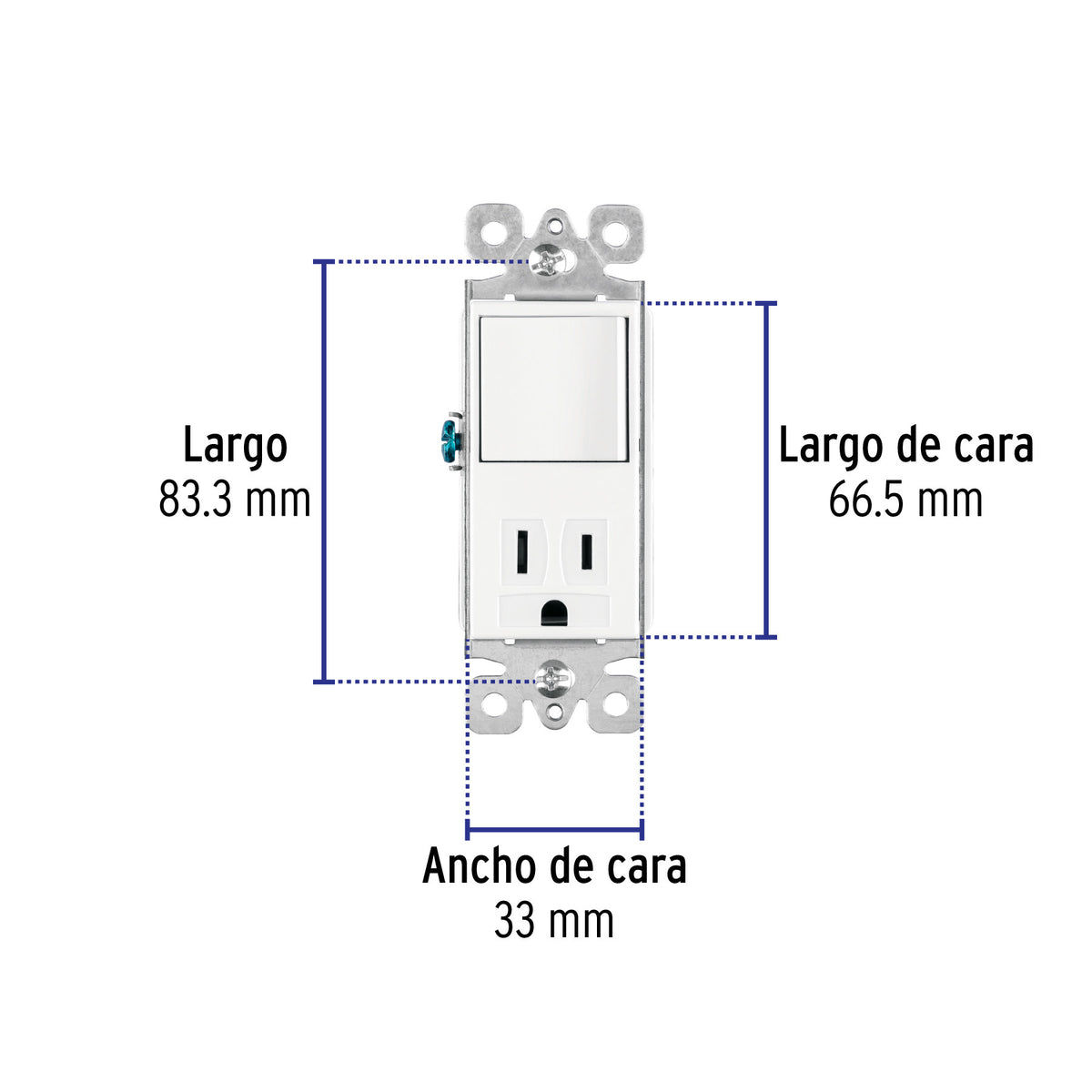 Interruptor-contacto, 2 polos + tierra, Classic, Volteck