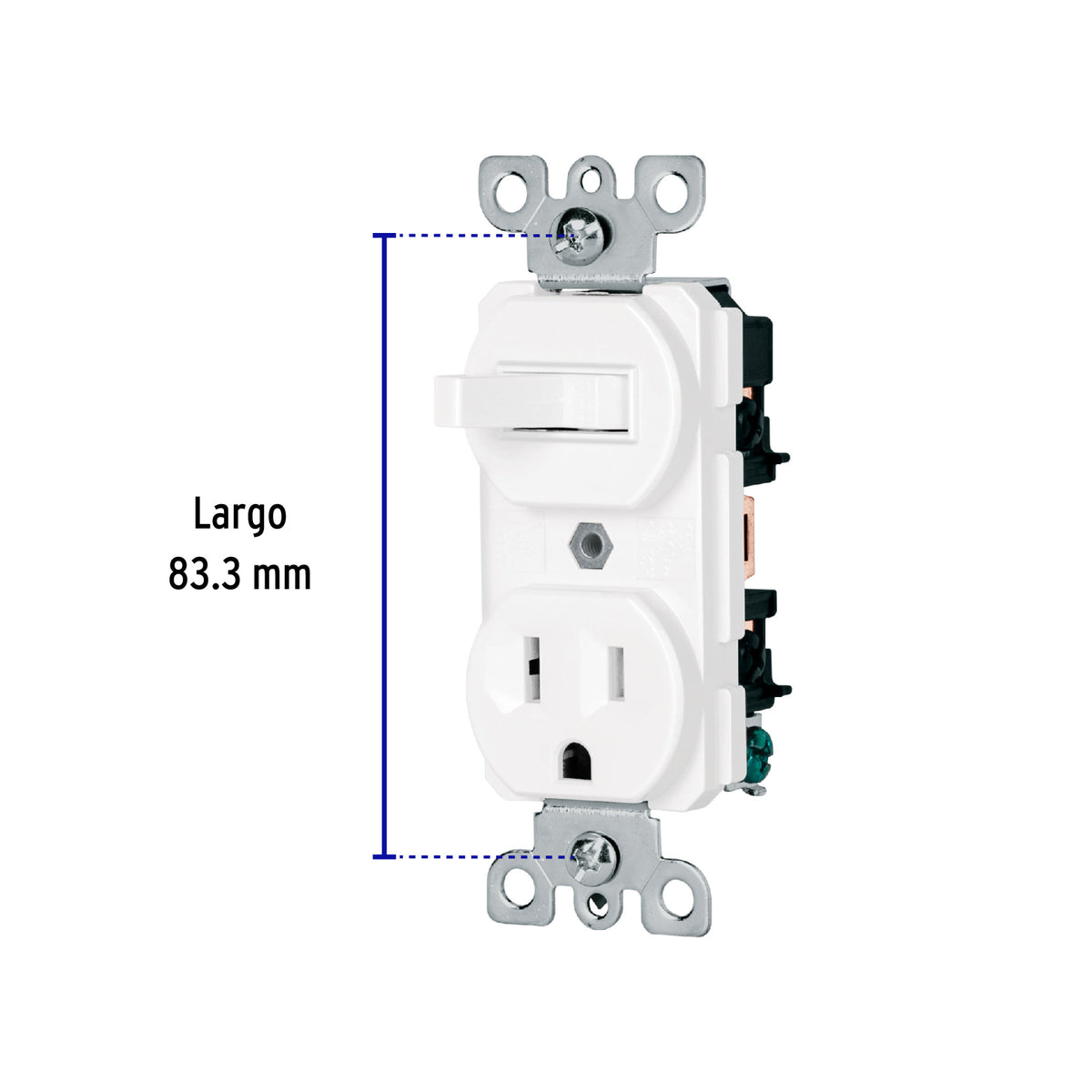 Interruptor de palanca con contacto, Standard, blanco