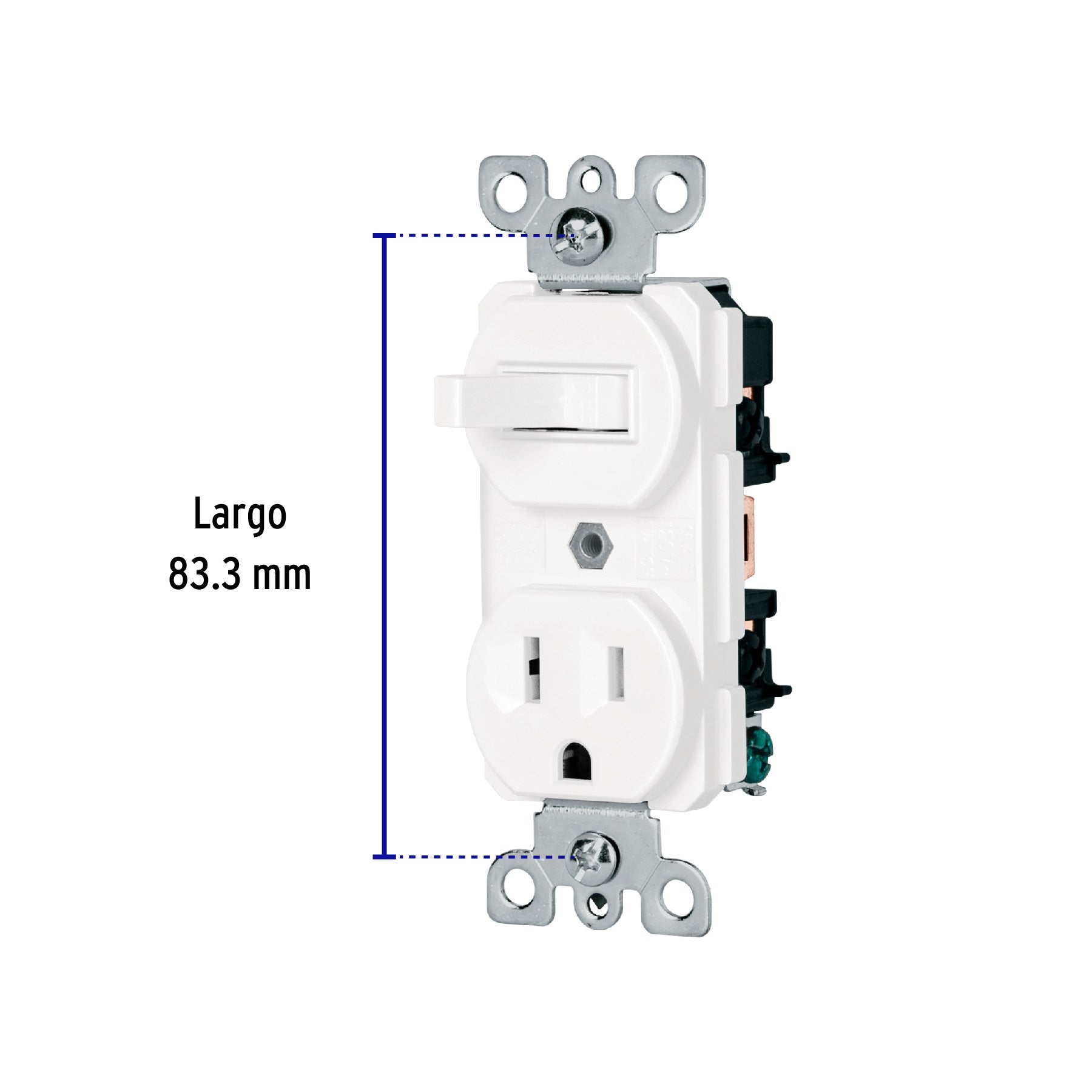 Interruptor de palanca con contacto, Standard, blanco