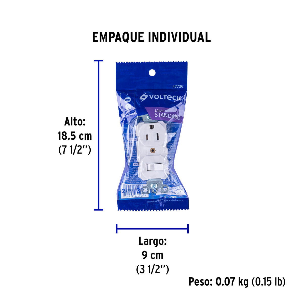 Interruptor de palanca con contacto, Standard, blanco