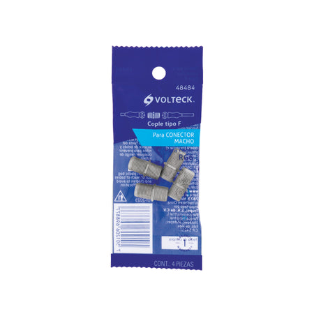Bolsa con 4 conectores coaxiales RG 6 para conector macho
