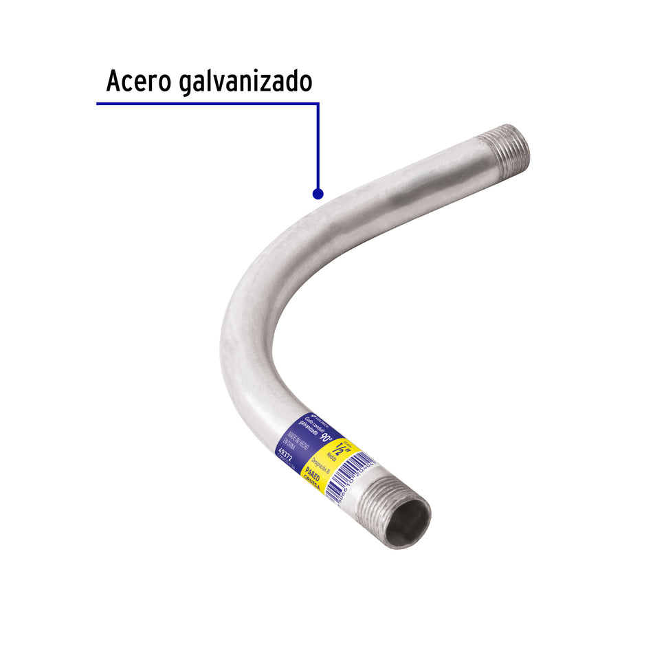 Codo Conduit 90° 1/2' pared gruesa (1.8 mm), et. amarilla