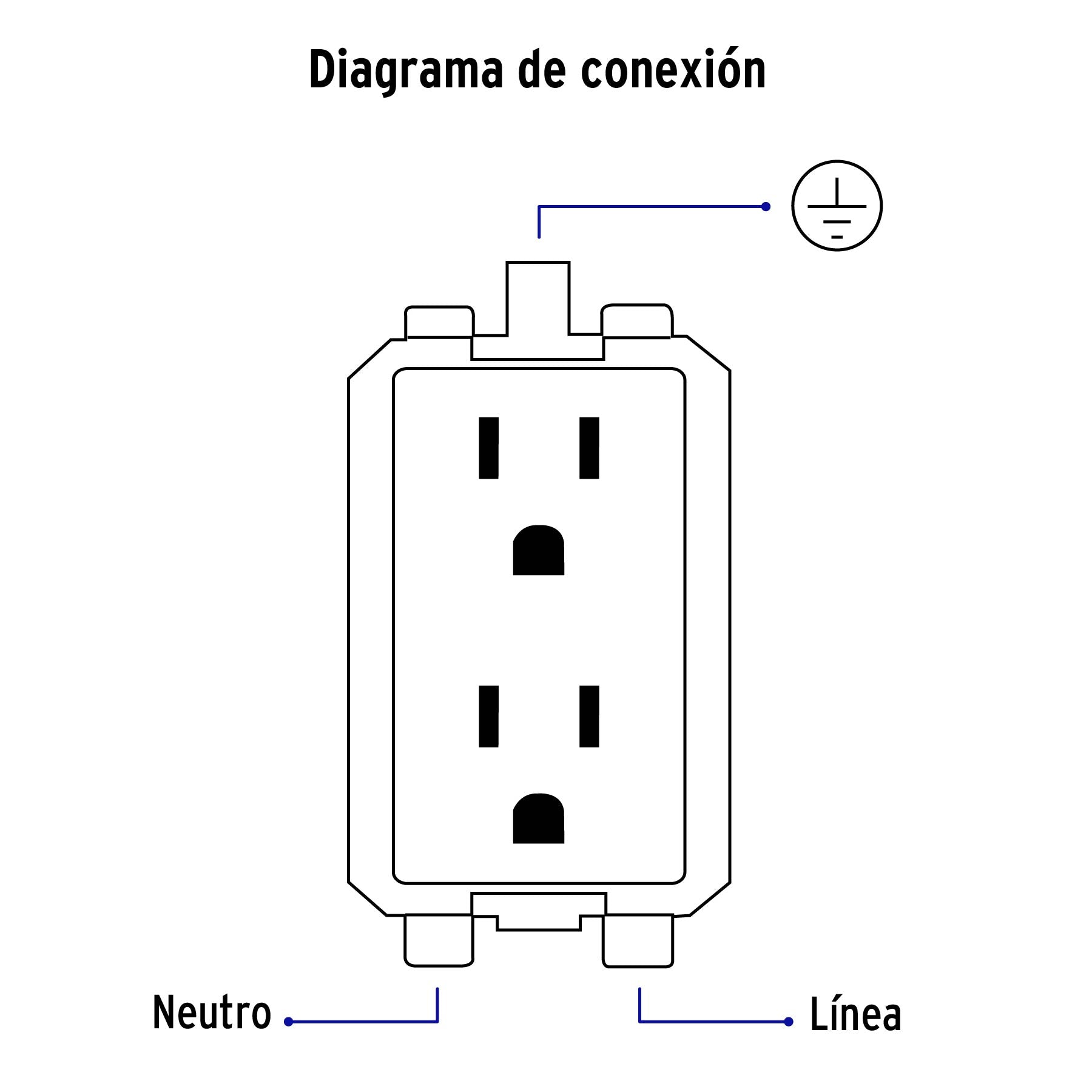 Contacto duplex 2 polos + tierra Volteck Basic