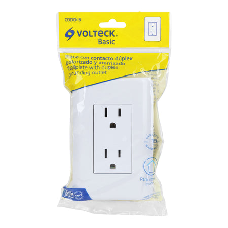 Contacto duplex 2 polos + tierra Volteck Basic