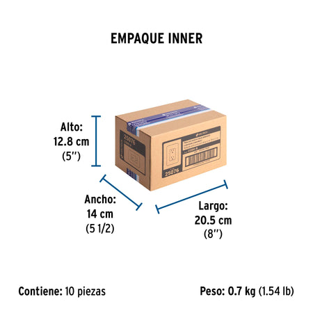 Contacto duplex 2 polos + tierra Volteck Basic