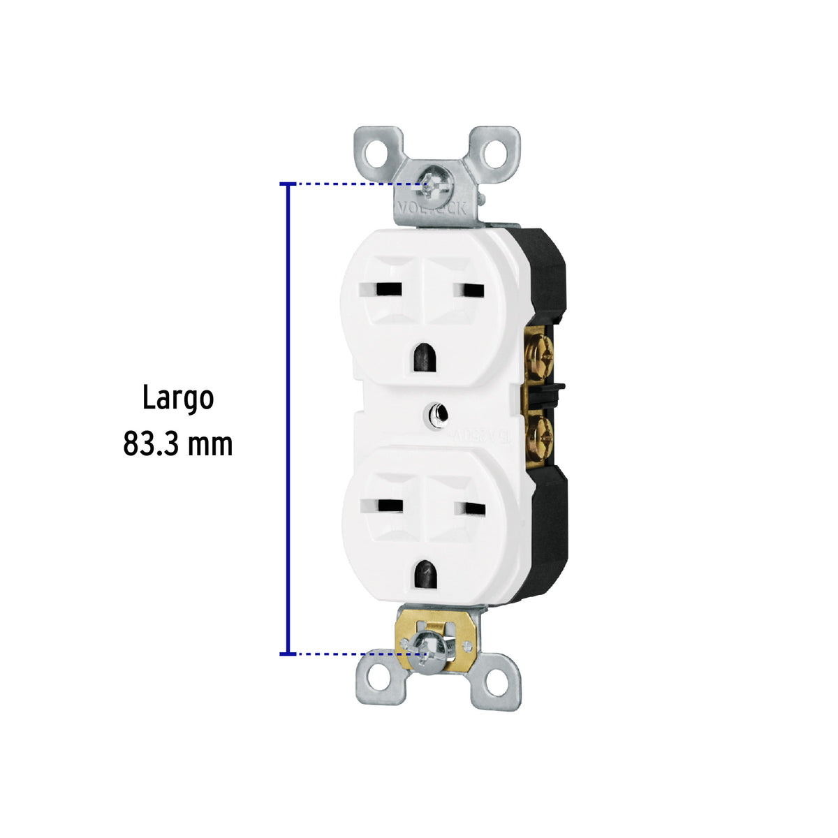 Contacto dúplex, cara de chino, Standard, blanco, Volteck