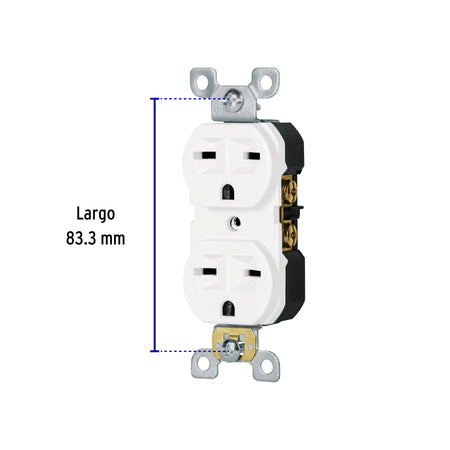 Contacto dúplex, cara de chino, Standard, blanco, Volteck