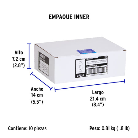 Contacto dúplex, cara de chino, Standard, blanco, Volteck