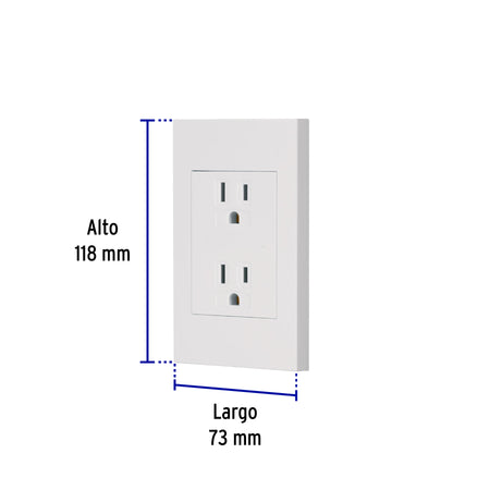 Placa armada contacto duplex 3 modulos Espanola blanco