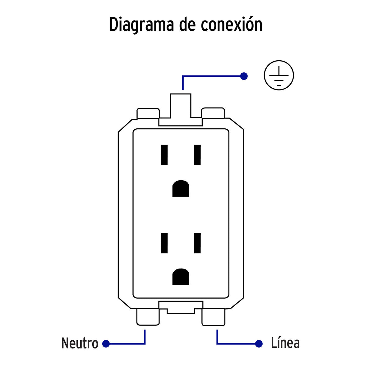Contacto dúplex aterrizado, color madera, línea Italiana 